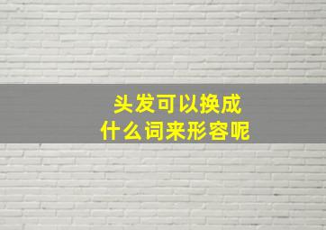 头发可以换成什么词来形容呢