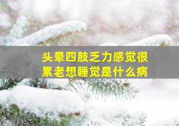 头晕四肢乏力感觉很累老想睡觉是什么病