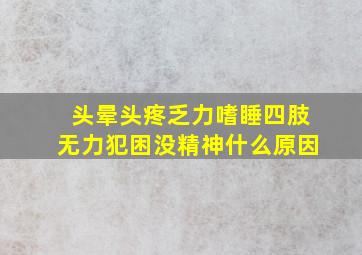 头晕头疼乏力嗜睡四肢无力犯困没精神什么原因