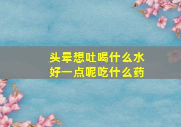 头晕想吐喝什么水好一点呢吃什么药