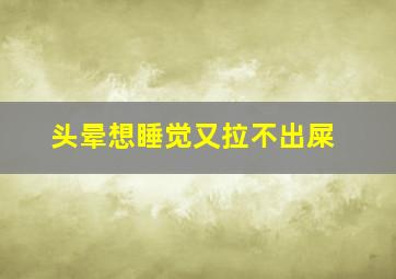 头晕想睡觉又拉不出屎