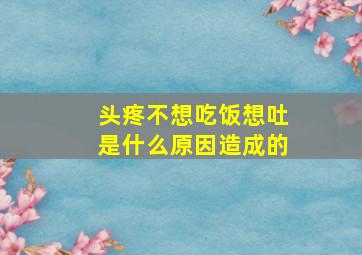 头疼不想吃饭想吐是什么原因造成的