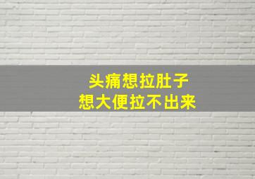 头痛想拉肚子想大便拉不出来