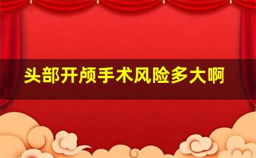 头部开颅手术风险多大啊