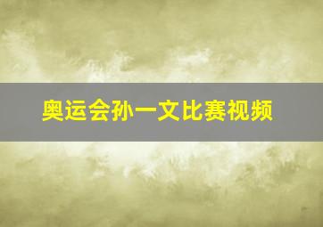 奥运会孙一文比赛视频