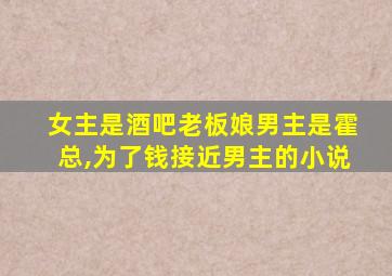 女主是酒吧老板娘男主是霍总,为了钱接近男主的小说