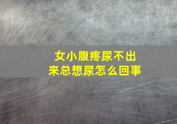 女小腹疼尿不出来总想尿怎么回事