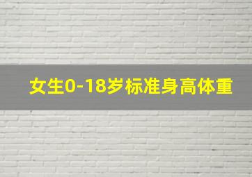 女生0-18岁标准身高体重