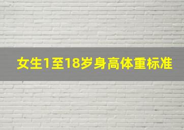 女生1至18岁身高体重标准