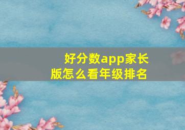 好分数app家长版怎么看年级排名