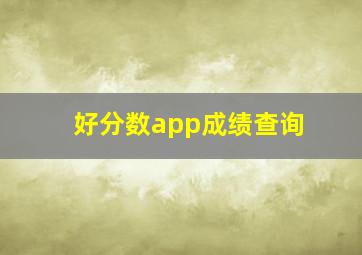 好分数app成绩查询