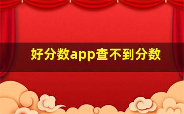 好分数app查不到分数