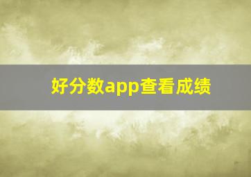 好分数app查看成绩