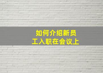 如何介绍新员工入职在会议上