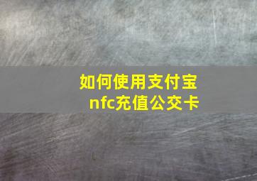 如何使用支付宝nfc充值公交卡