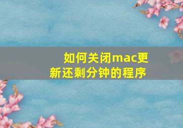 如何关闭mac更新还剩分钟的程序