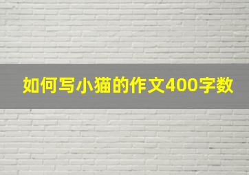 如何写小猫的作文400字数