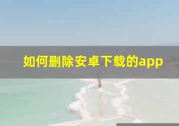 如何删除安卓下载的app