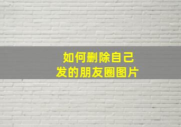 如何删除自己发的朋友圈图片