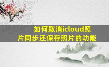 如何取消icloud照片同步还保存照片的功能