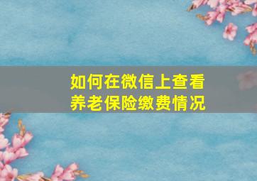 如何在微信上查看养老保险缴费情况