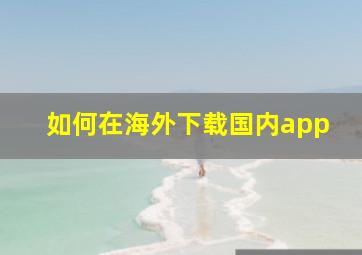 如何在海外下载国内app