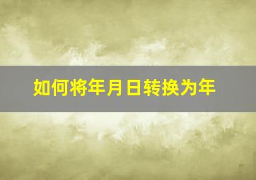 如何将年月日转换为年