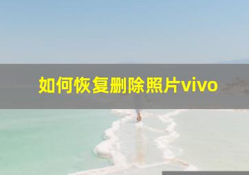 如何恢复删除照片vivo