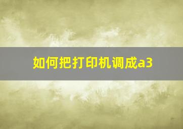 如何把打印机调成a3