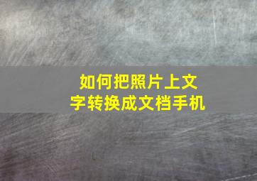 如何把照片上文字转换成文档手机