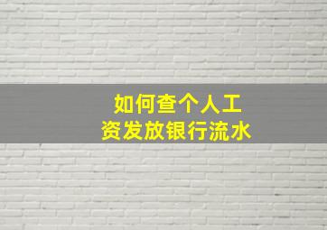 如何查个人工资发放银行流水