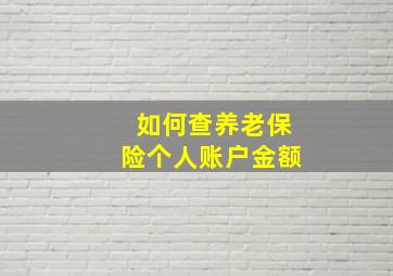 如何查养老保险个人账户金额