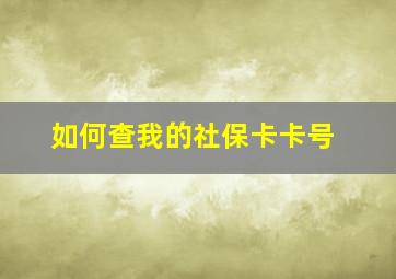 如何查我的社保卡卡号