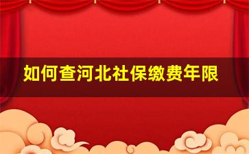 如何查河北社保缴费年限