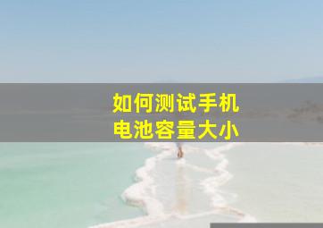 如何测试手机电池容量大小