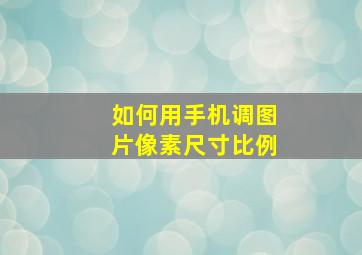 如何用手机调图片像素尺寸比例