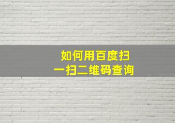 如何用百度扫一扫二维码查询