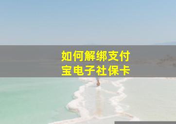 如何解绑支付宝电子社保卡