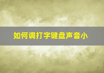 如何调打字键盘声音小