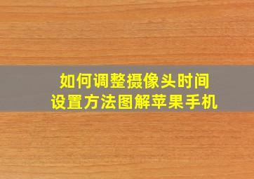 如何调整摄像头时间设置方法图解苹果手机