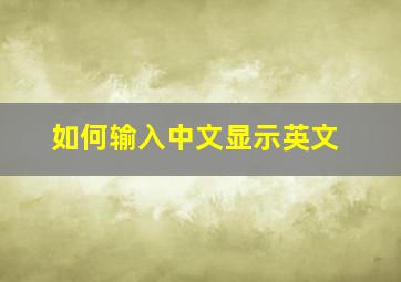 如何输入中文显示英文