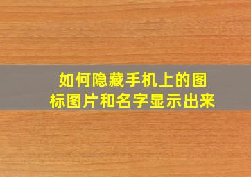 如何隐藏手机上的图标图片和名字显示出来