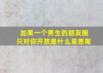 如果一个男生的朋友圈只对你开放是什么意思呢