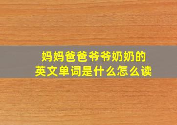 妈妈爸爸爷爷奶奶的英文单词是什么怎么读