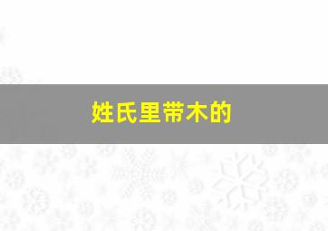 姓氏里带木的