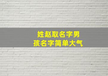 姓赵取名字男孩名字简单大气