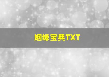 姻缘宝典TXT