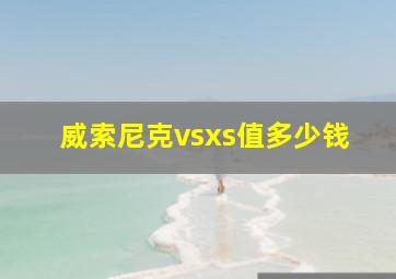 威索尼克vsxs值多少钱