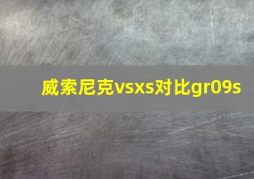 威索尼克vsxs对比gr09s