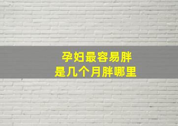 孕妇最容易胖是几个月胖哪里